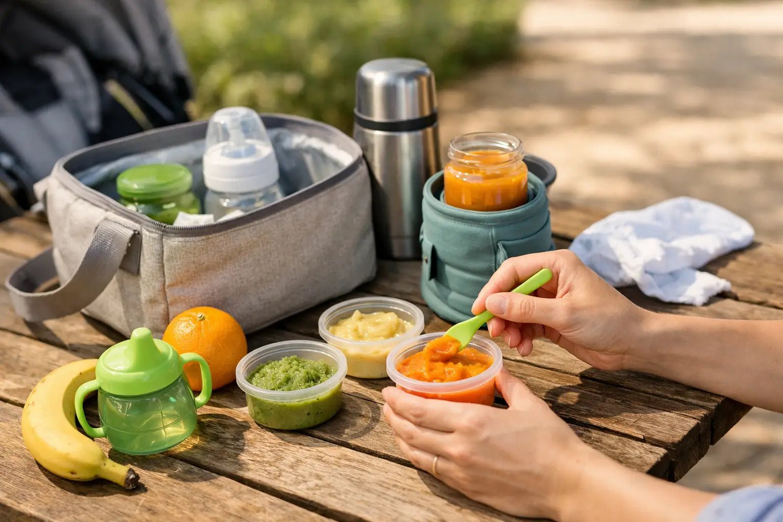 Cómo preparar comida de bebé fuera de casa - BEBABI