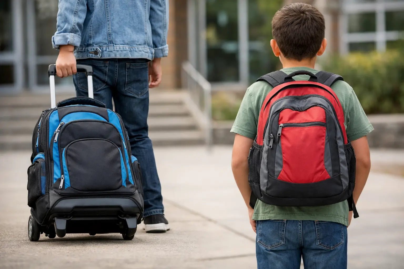 Mochila con ruedas versus espalda para el cole - BEBABI