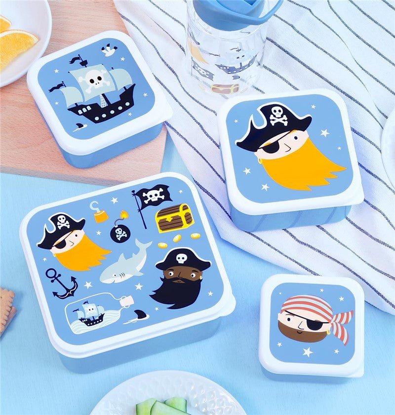 4 Cajitas de almuerzo Piratas - MINI MUNDO