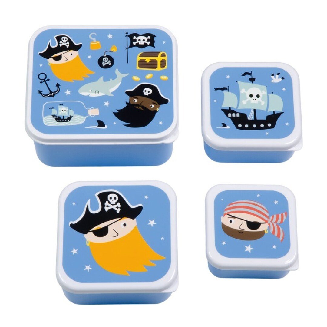 4 Cajitas de almuerzo Piratas - MINI MUNDO