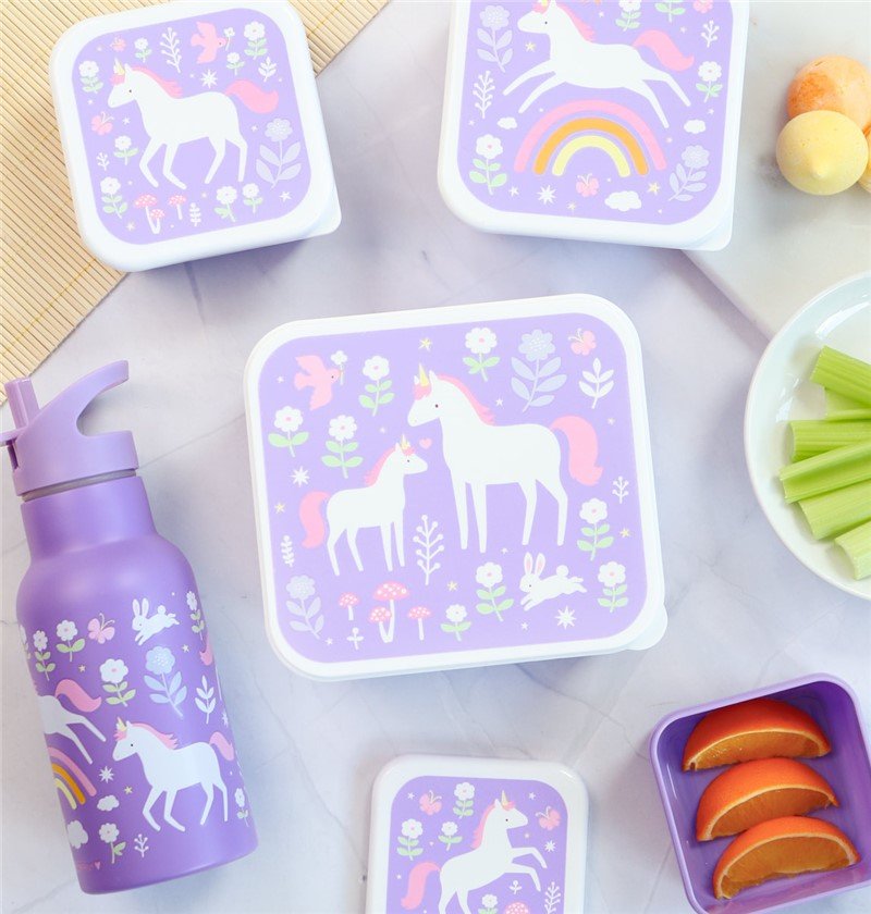 4 Cajitas de almuerzo Unicorn Dreams - MINI MUNDO