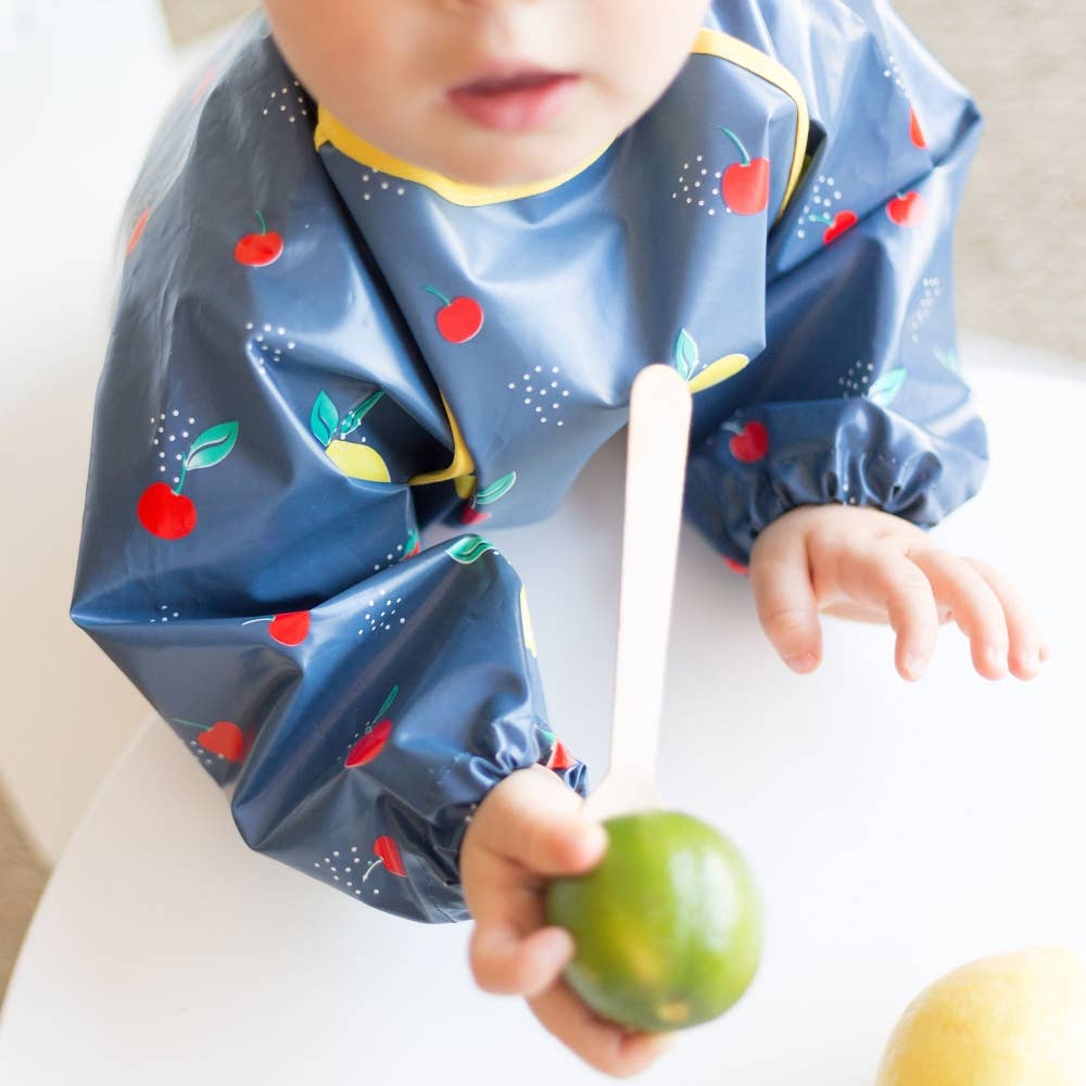 Babero tipo delantal con mangas - Frutas - MINI MUNDO