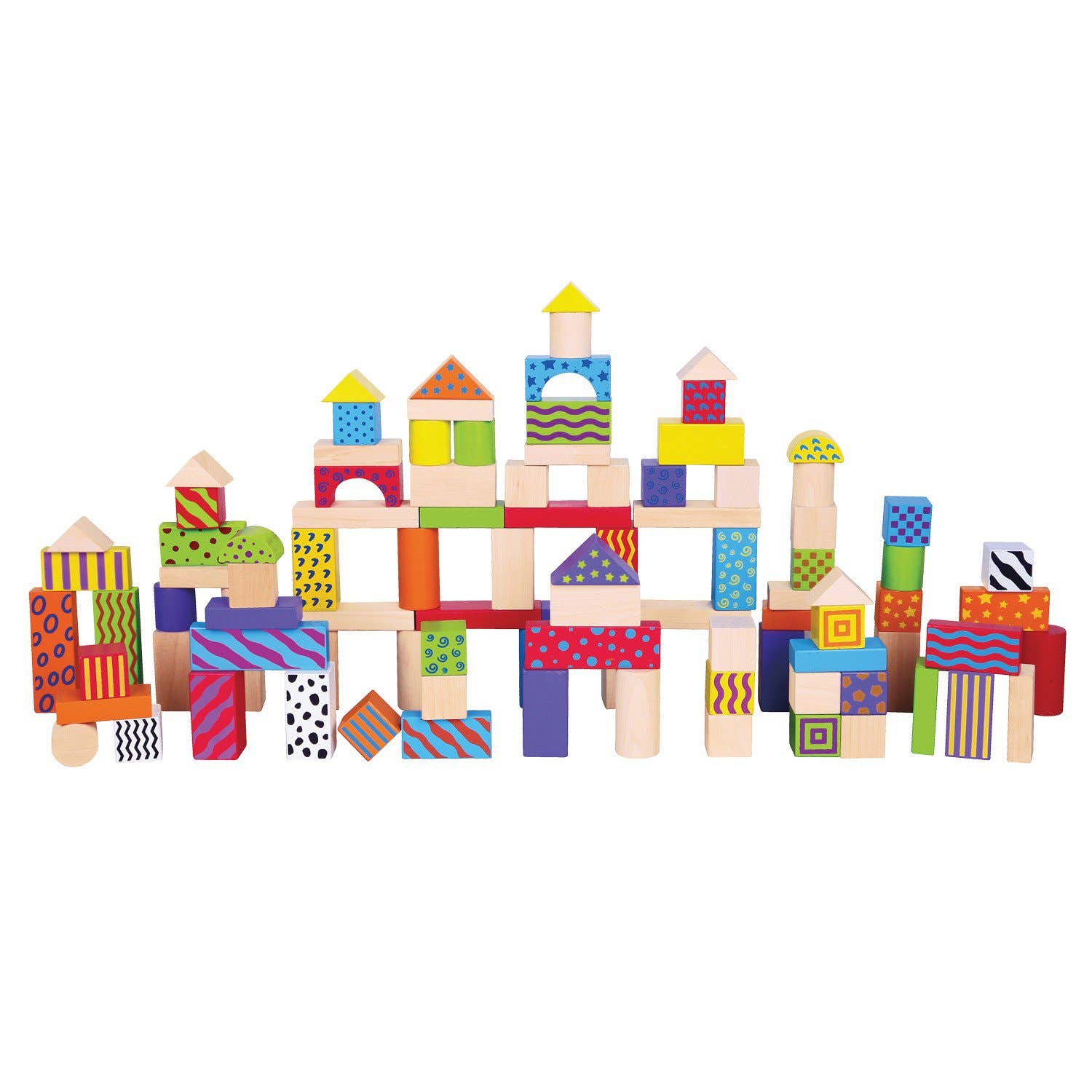 Bloques de construcción de madera - fantasía (100 piezas) - MINI MUNDO