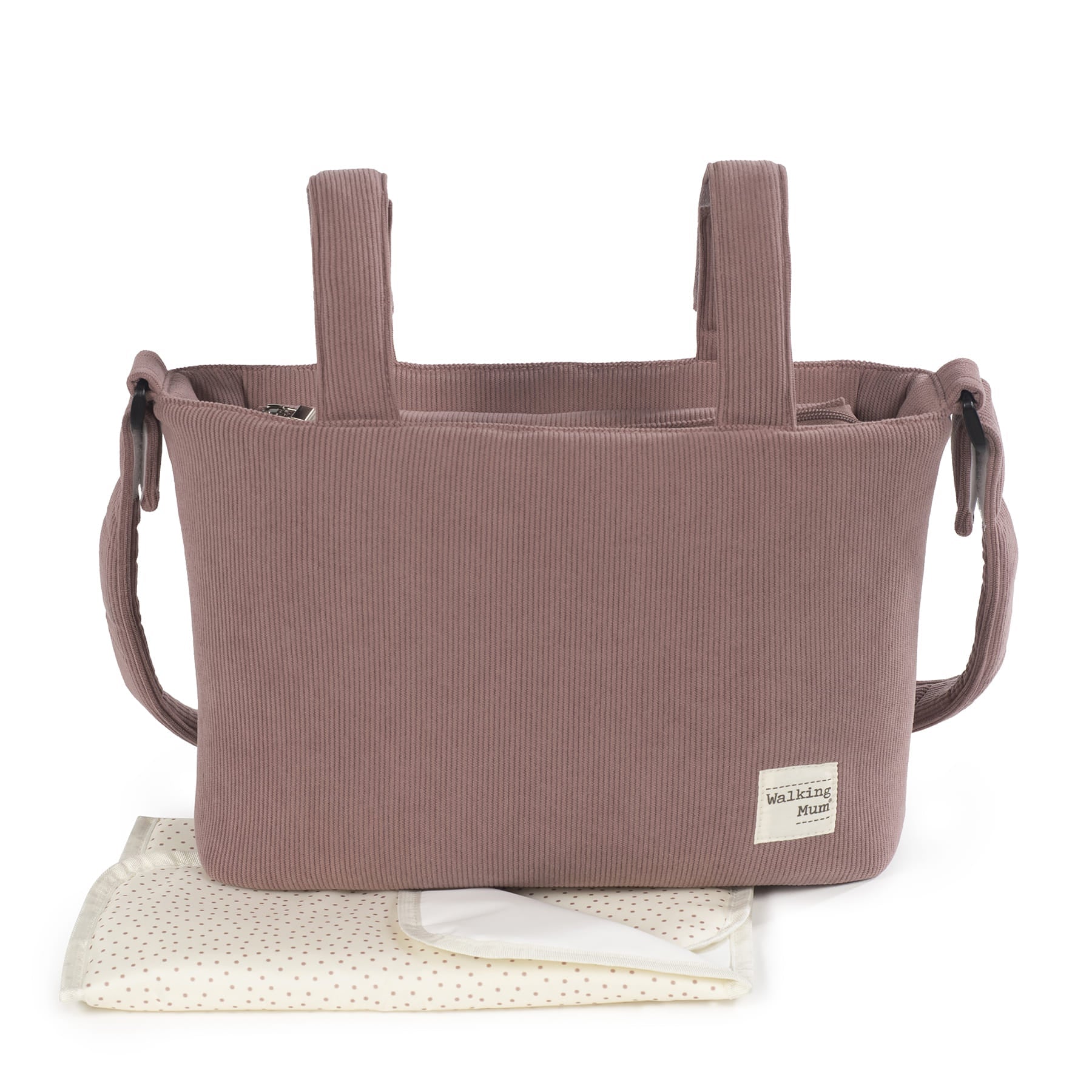 Bolso Cambiador Walking Mum Gala Cerise de Pana con Cambiador - BEBABI
