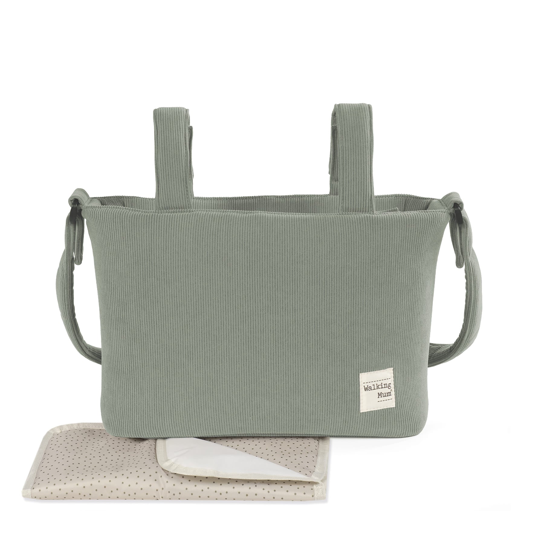Bolso Cambiador Walking Mum Gala Mint de Pana con Cambiador - BEBABI