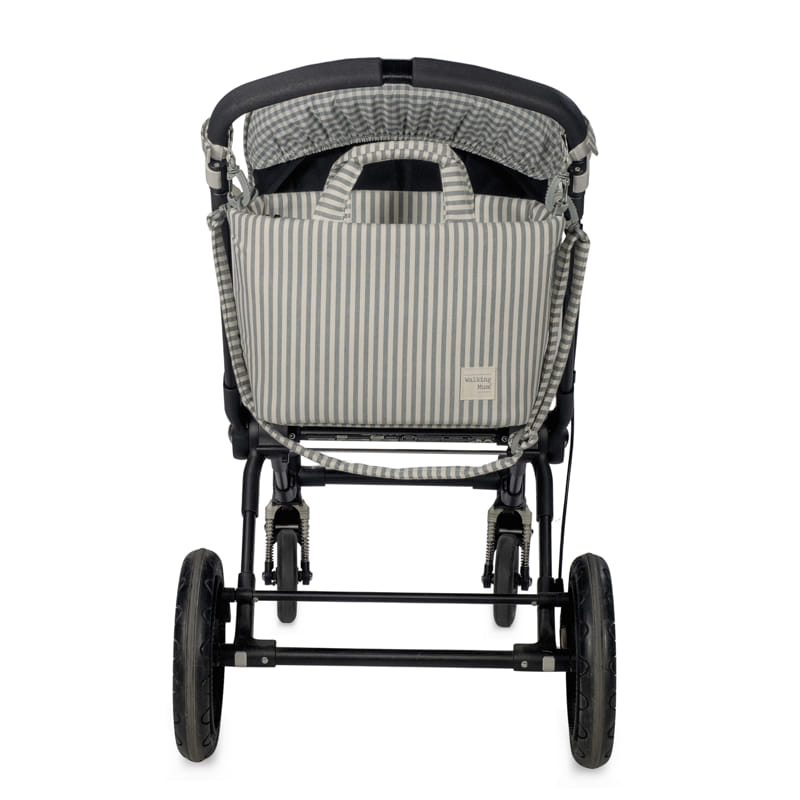 Bolso Cambiador Walking Mum Praliné Rayas Matcha con Cambiador - BEBABI