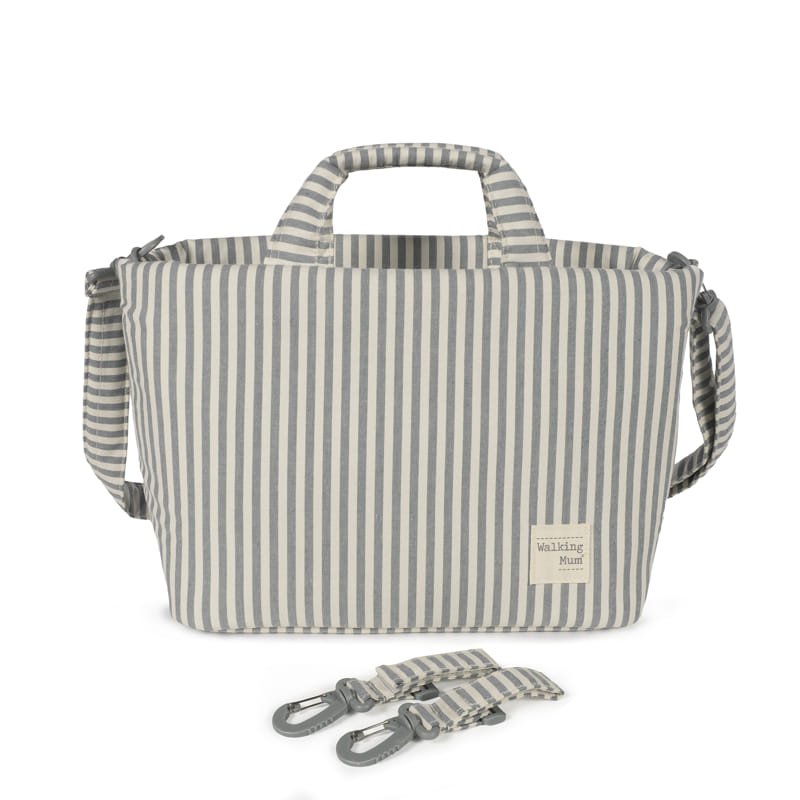 Bolso Cambiador Walking Mum Praliné Rayas Matcha con Cambiador - BEBABI