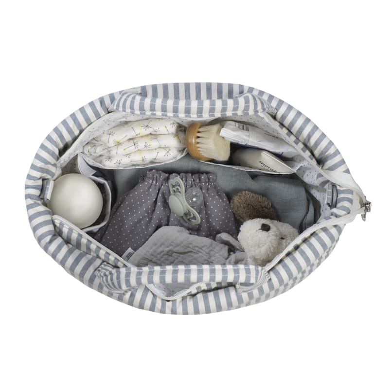 Bolso Cambiador Walking Mum Praliné Rayas Matcha con Cambiador - BEBABI
