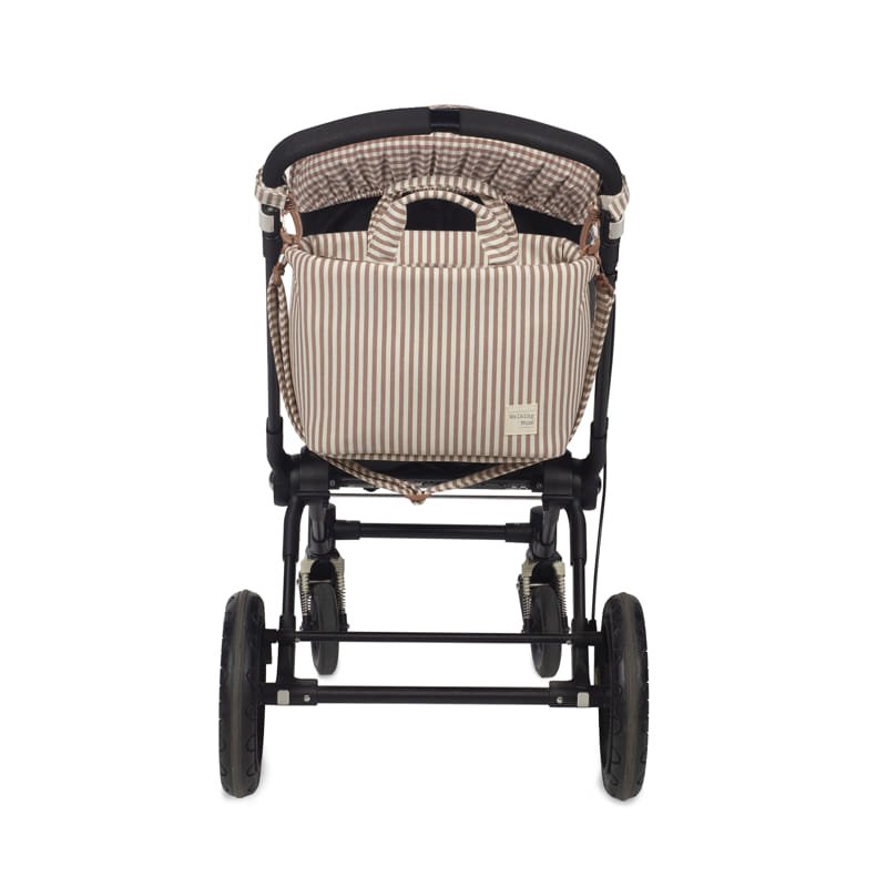 Bolso Cambiador Walking Mum Praliné Rayas Moka con Cambiador - BEBABI