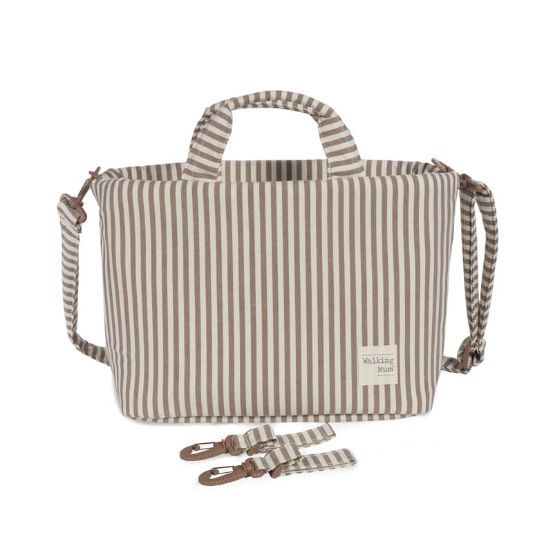 Bolso Cambiador Walking Mum Praliné Rayas Moka con Cambiador - BEBABI