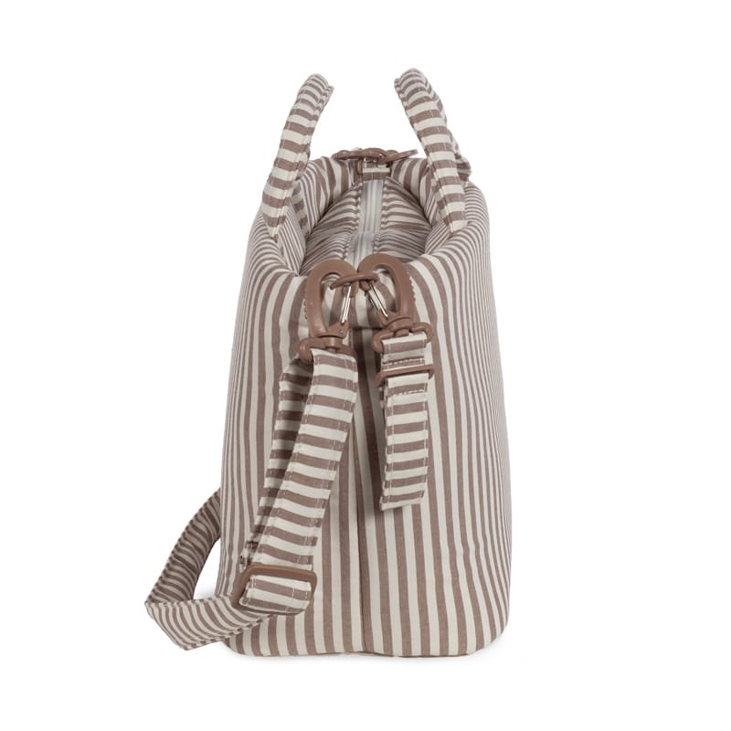 Bolso Cambiador Walking Mum Praliné Rayas Moka con Cambiador - BEBABI