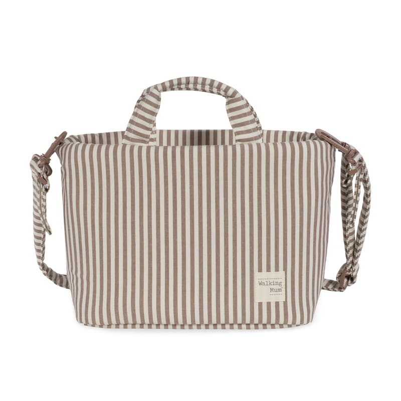Bolso Cambiador Walking Mum Praliné Rayas Moka con Cambiador - BEBABI