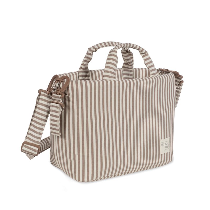 Bolso Cambiador Walking Mum Praliné Rayas Moka con Cambiador - BEBABI
