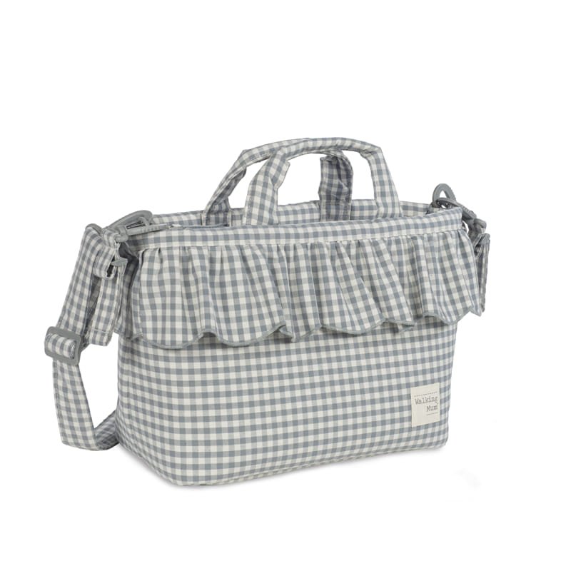Bolso Cambiador Walking Mum Praliné Vichy Matcha con Cambiador - BEBABI