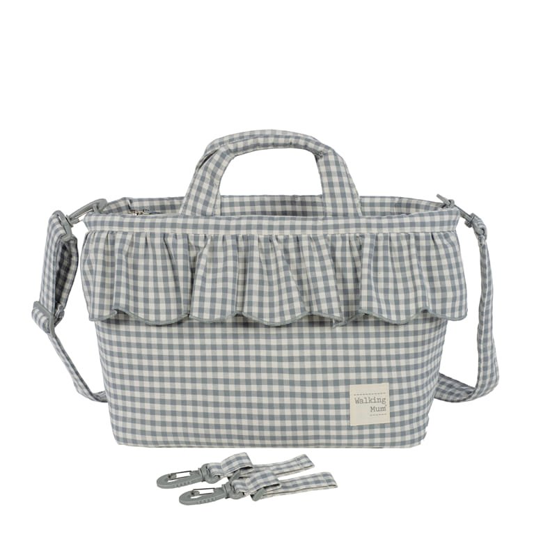 Bolso Cambiador Walking Mum Praliné Vichy Matcha con Cambiador - BEBABI