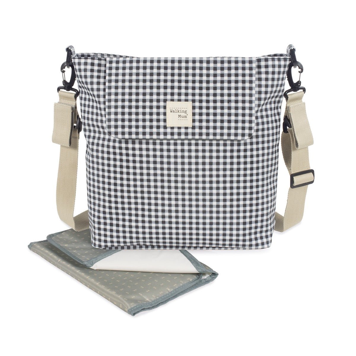 Bolso Walking Mum I Love Vichy Negro - BEBABI