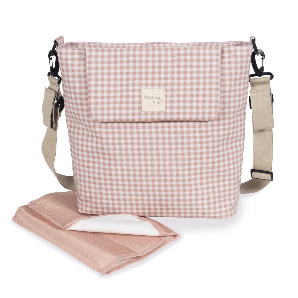 Bolso Walking Mum I Love Vichy Rosa - BEBABI