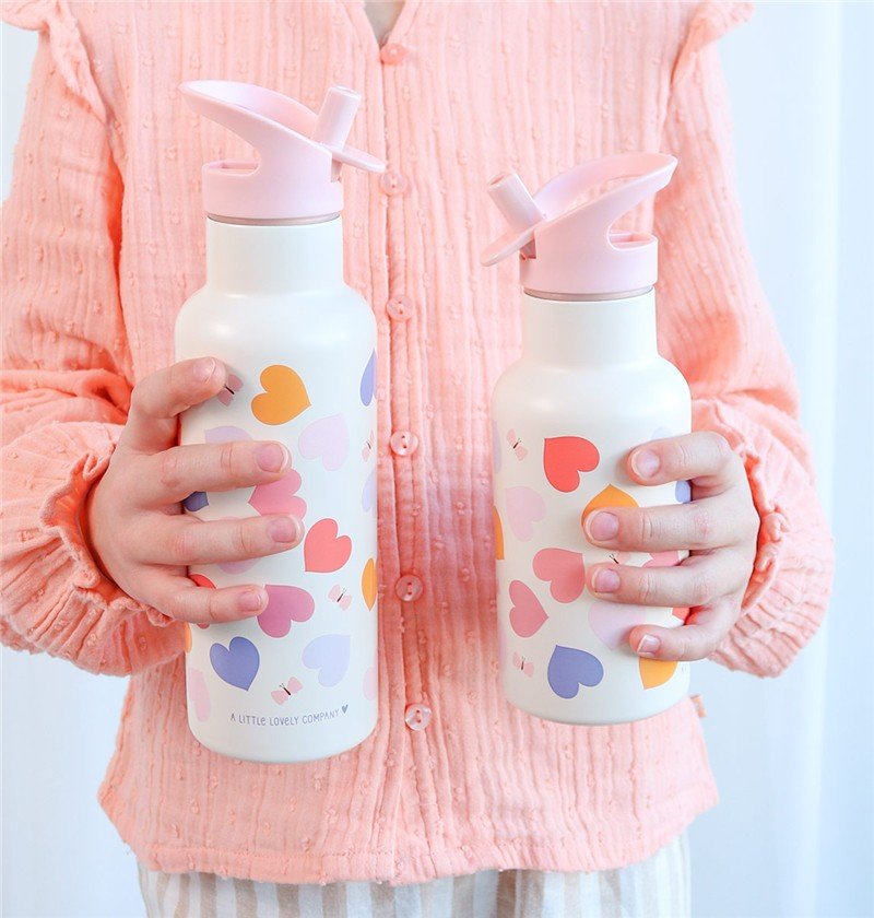 BOTELLA ACERO 350 ML CORAZÓNES - BEBABI