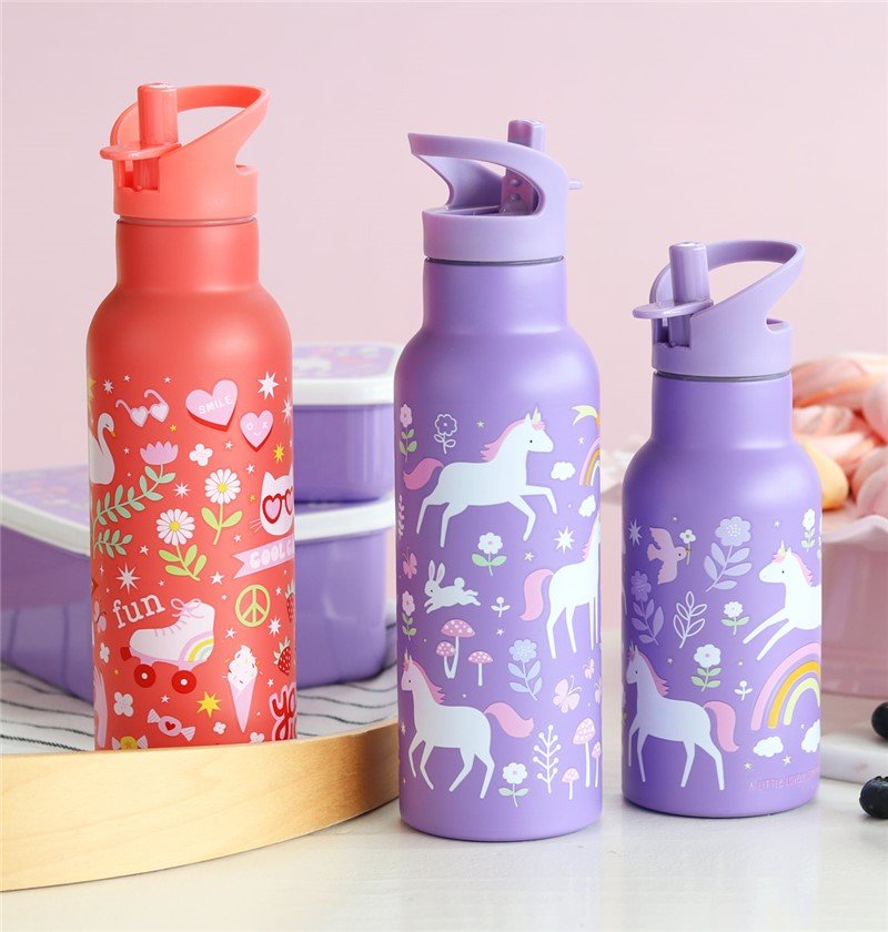 BOTELLA ACERO 500 ML UNICORNIOS - MINI MUNDO