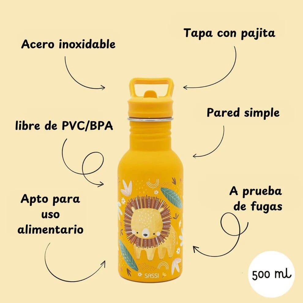 Botella de Acero Inoxidable Sassi León 500 ml - BEBABI
