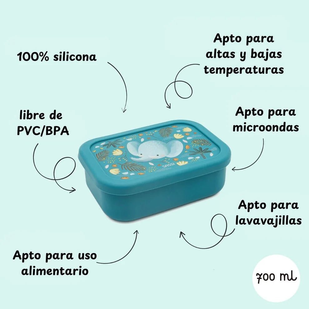 Caja almuerzo de silicona Elefante - BEBABI