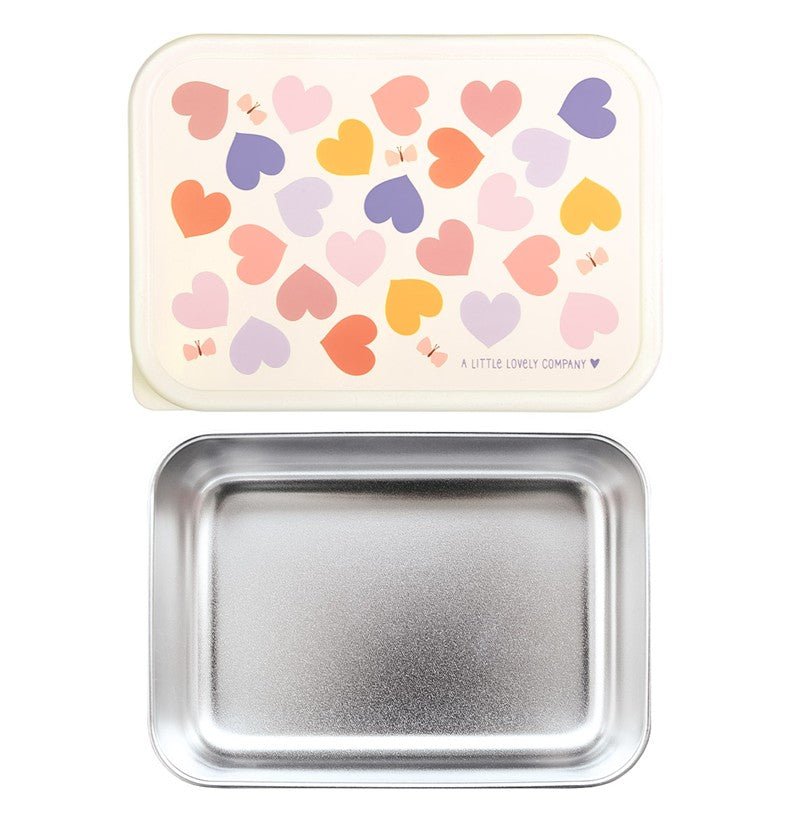 Caja de almuerzo acero corazónes - BEBABI