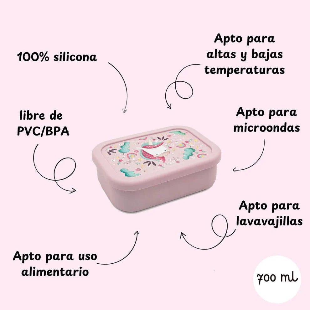Caja de Almuerzo de Silicona Sassi Unicornio - BEBABI