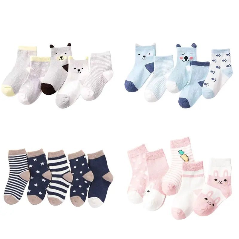 Calcetines de bebe (x5 Pares) - animales - MINI MUNDO