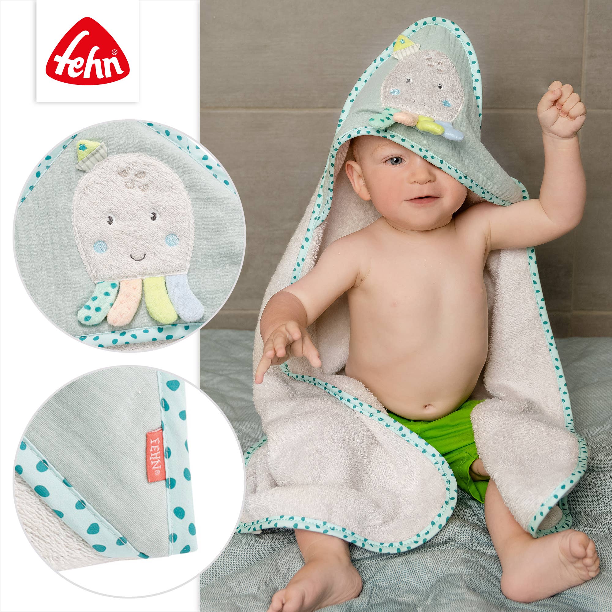 Capa de baño capucha Pulpo - MINI MUNDO