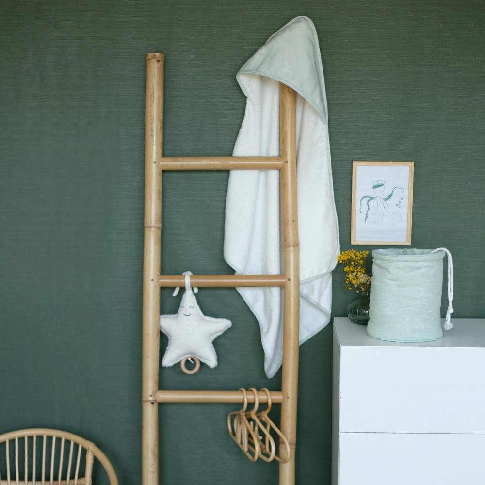 Capa de baño con guante - verde mar - MINI MUNDO