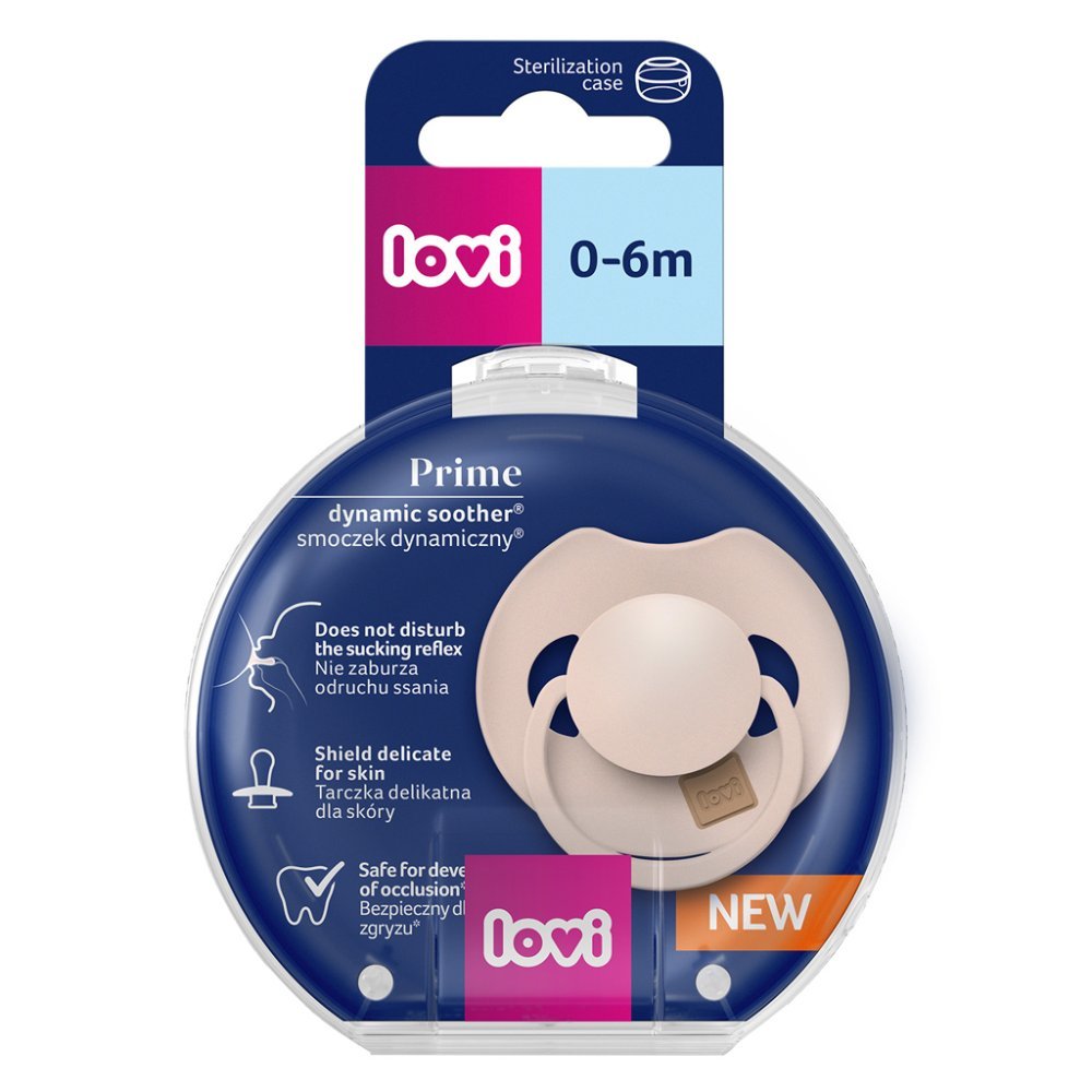 Chupete LOVI Prime Silicona Dinámico 0 - 6 Meses Nude | Chupete Fisiológico Bebé - MINI MUNDO