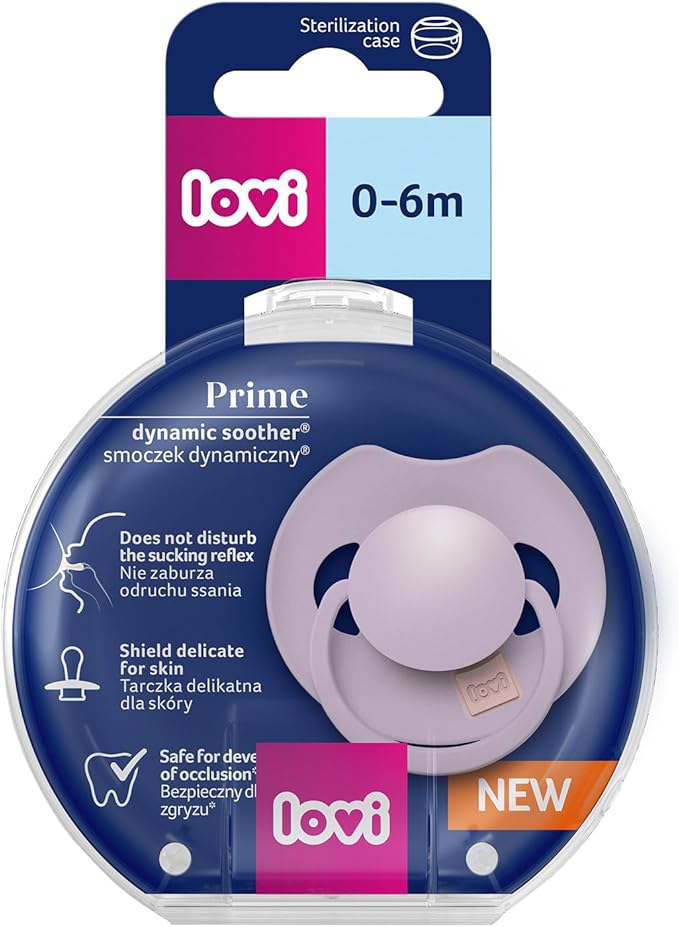 Chupete LOVI Prime Silicona Dinámico 0 - 6 Meses Violeta | Chupete Fisiológico Bebé - MINI MUNDO