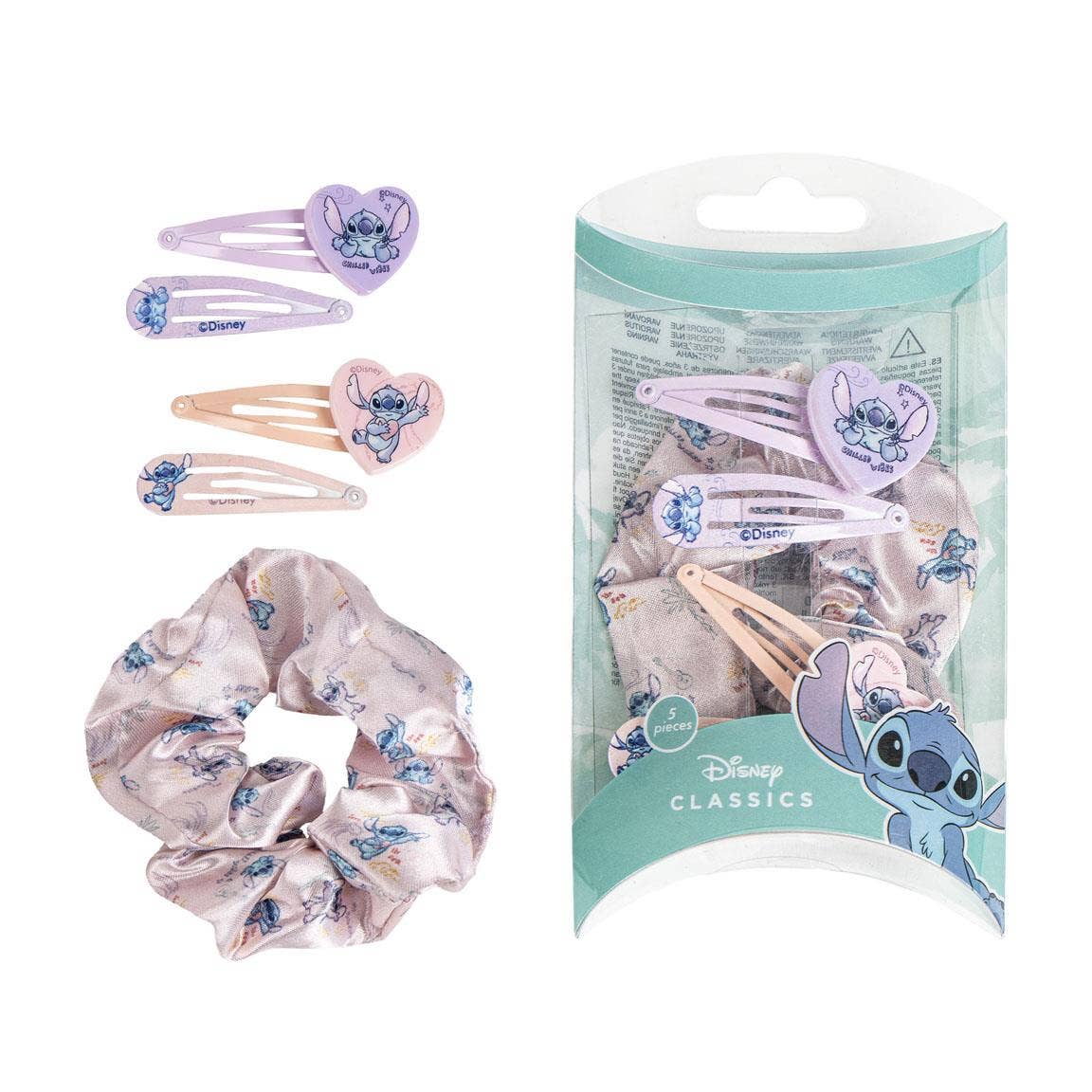 Coletero y pinzas de clips (4 piezas) - Stich - MINI MUNDO