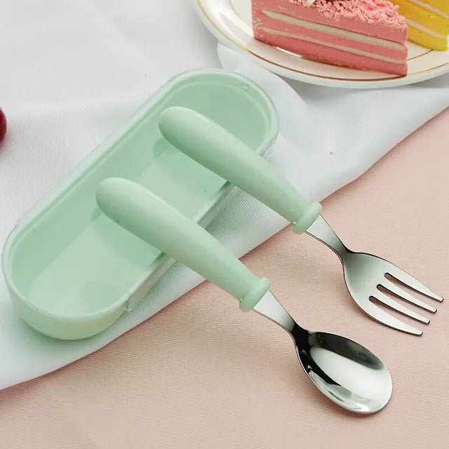 Cubiertos de acero inoxidable con caja - MINI MUNDO
