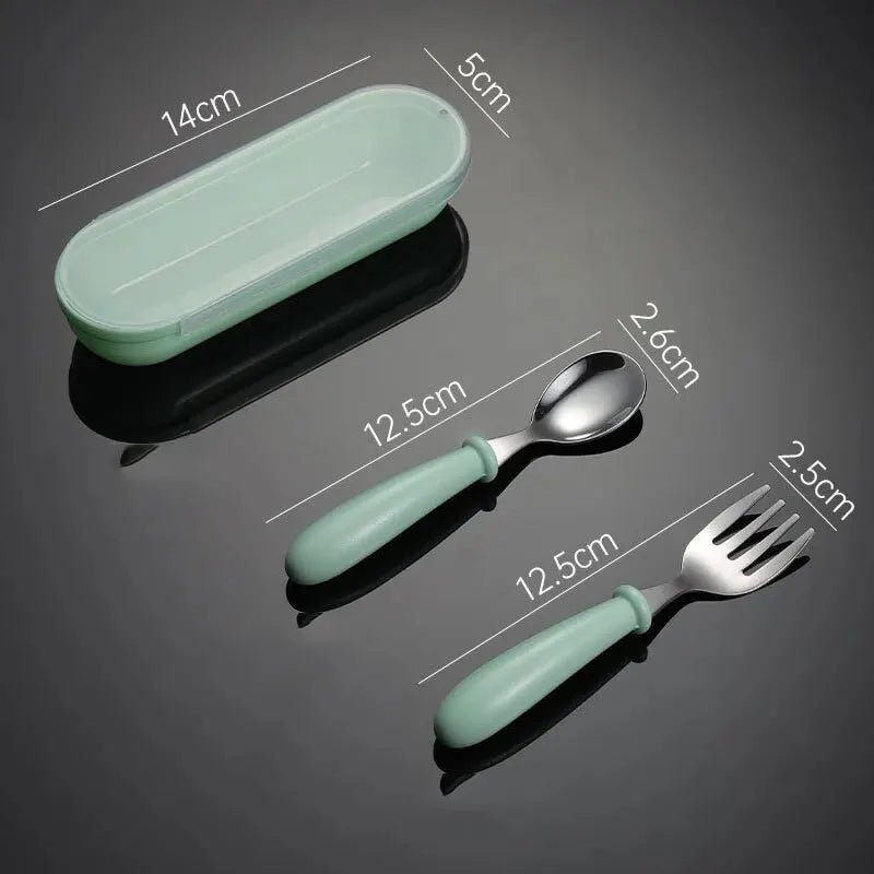 Cubiertos de acero inoxidable con caja - MINI MUNDO
