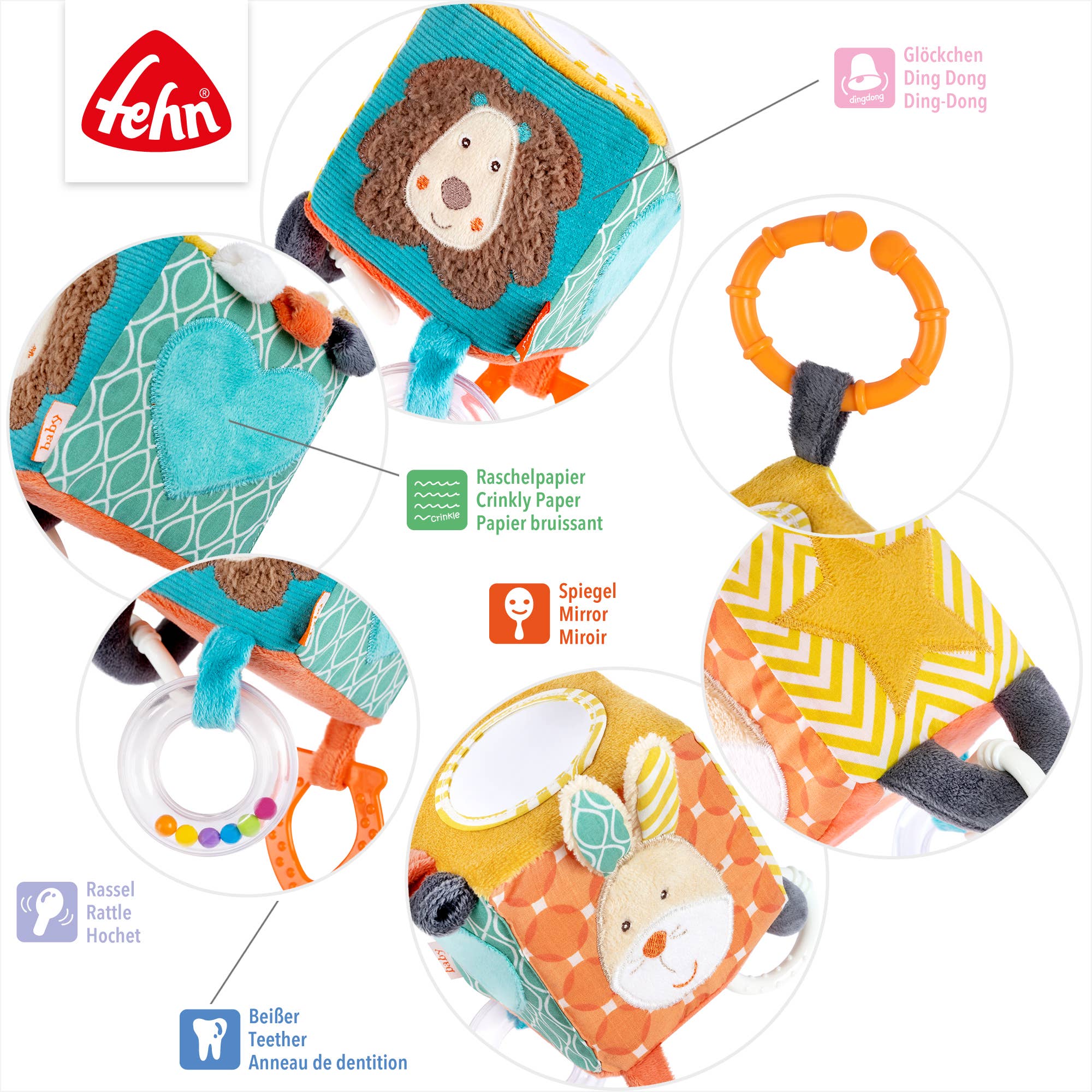 Cubo de actividades peluche para bebés - MINI MUNDO
