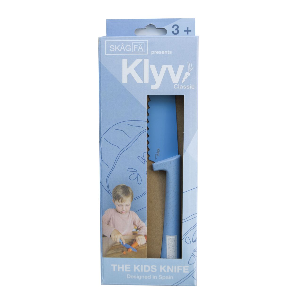 Cuchillo aprendizaje SKAGFA Klyv classic Blue Cornflower anticorte - MINI MUNDO