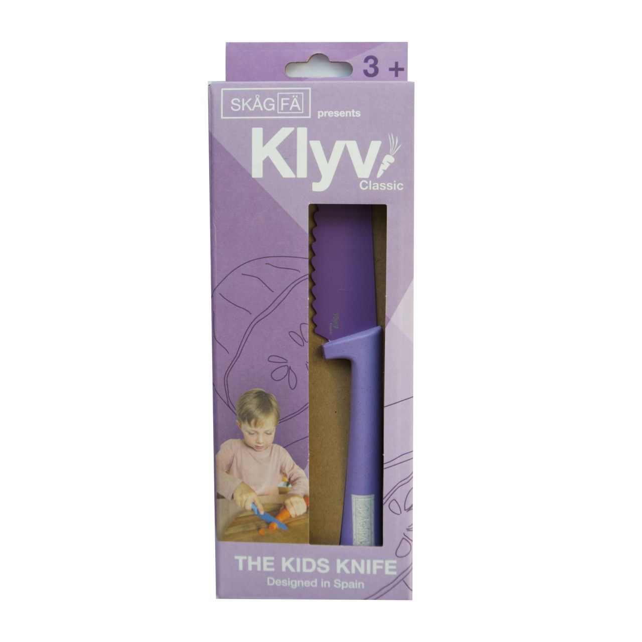Cuchillo aprendizaje SKAGFA Klyv classic Lavander anticorte - MINI MUNDO