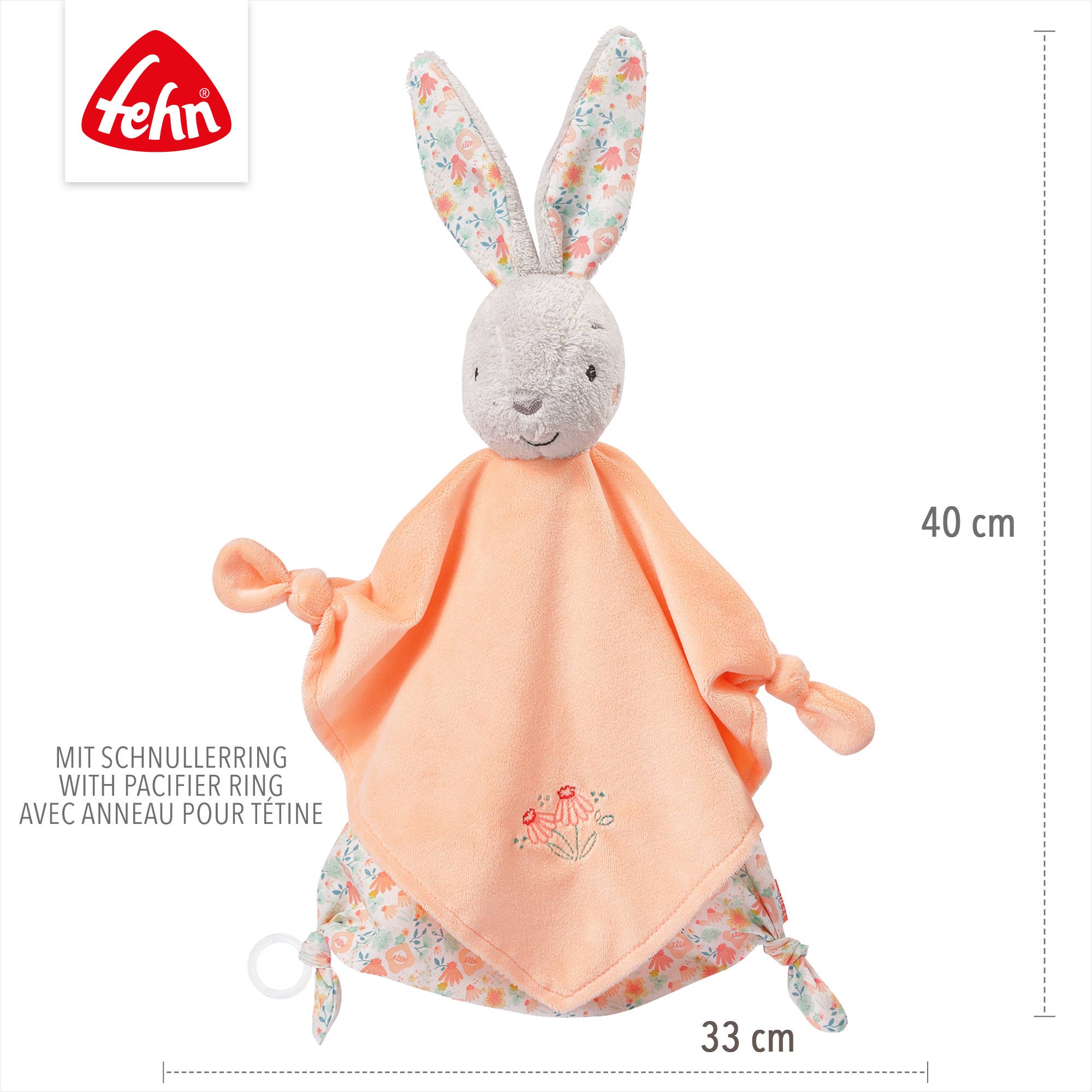 Doudou - Conejo naranja y gris - MINI MUNDO