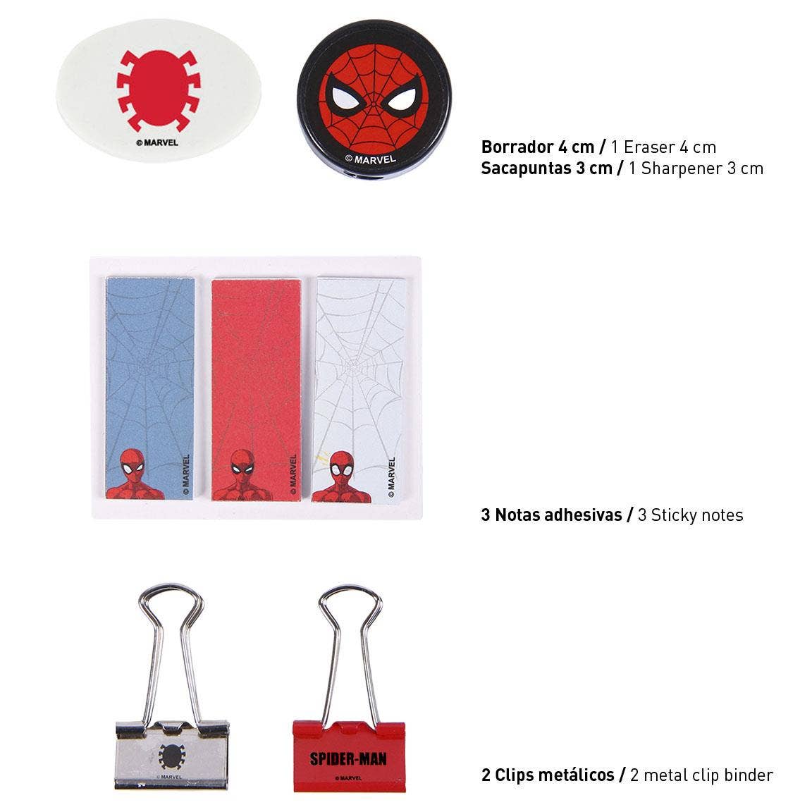 Estuche spiderman con material escolar - MINI MUNDO