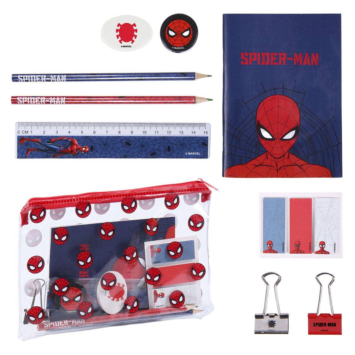 Estuche spiderman con material escolar - MINI MUNDO