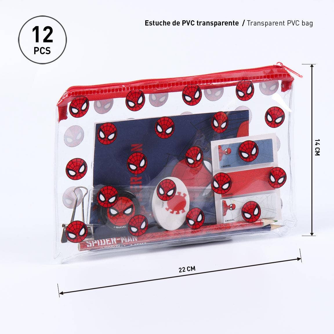 Estuche spiderman con material escolar - MINI MUNDO