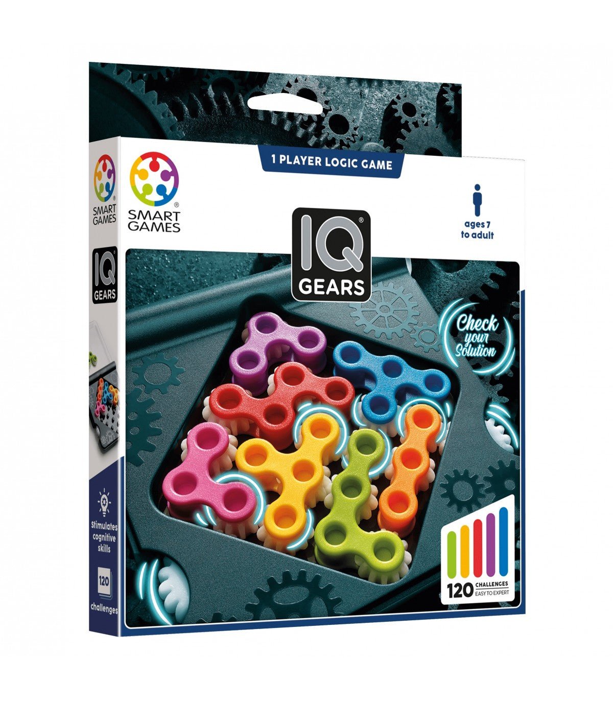 IQ Gears – Juego de lógica con engranajes y 120 desafíos - MINI MUNDO