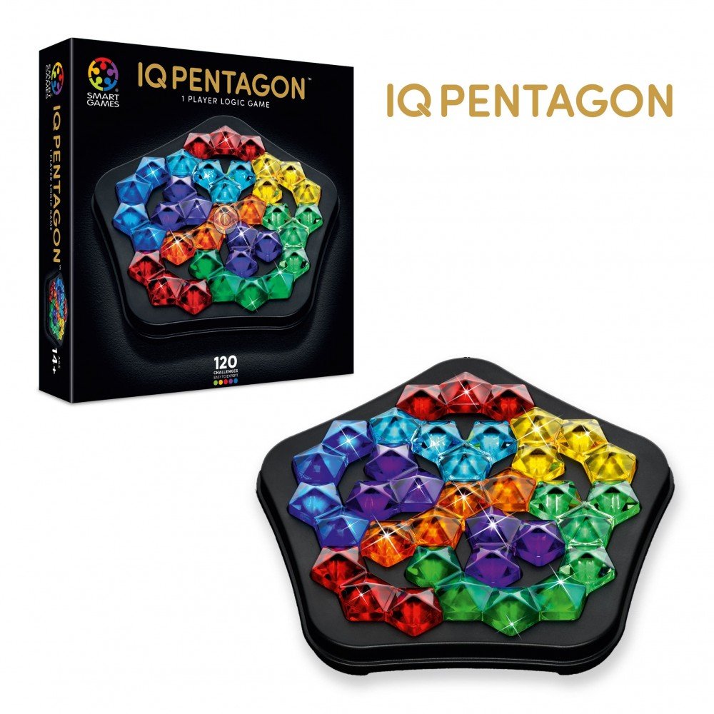 IQ Pentagon – Juego de lógica con piezas brillantes y 120 desafíos - MINI MUNDO