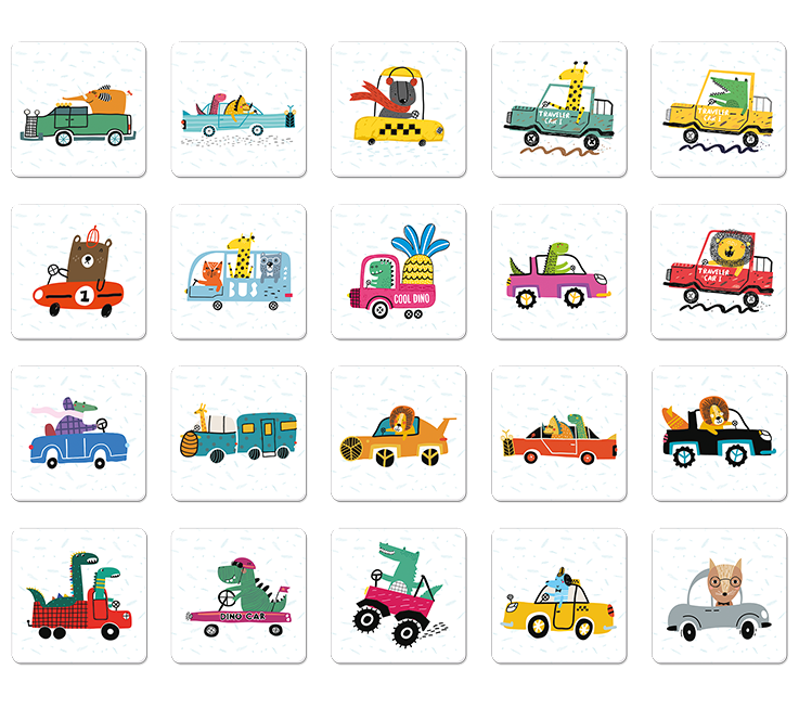 Juego del Memory - coches - MINI MUNDO