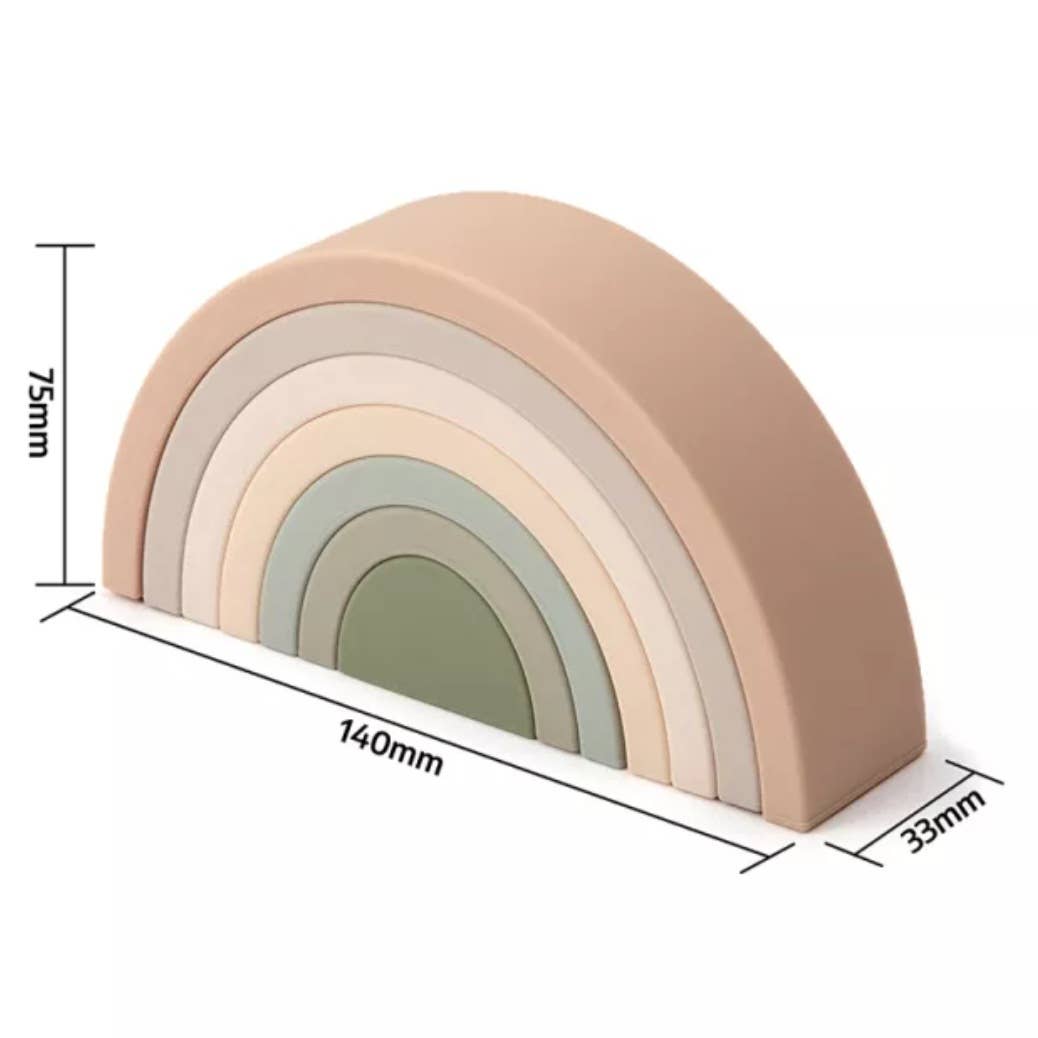 Juguete apilable sensorial de silicona - Rainbow - MINI MUNDO