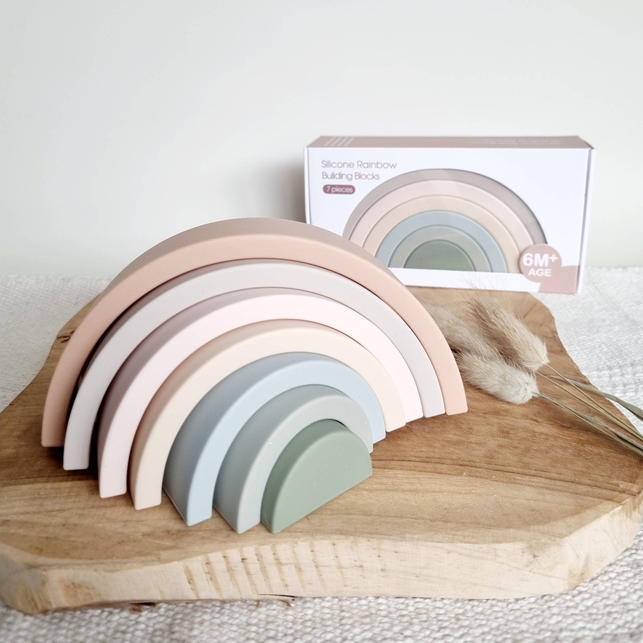 Juguete apilable sensorial de silicona - Rainbow - MINI MUNDO