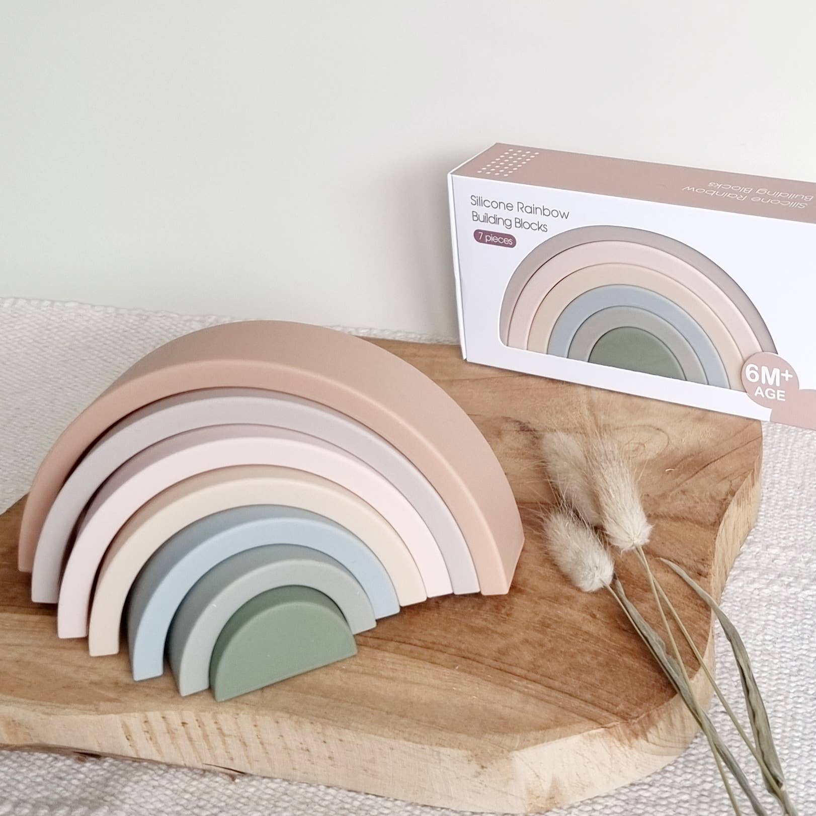 Juguete apilable sensorial de silicona - Rainbow - MINI MUNDO