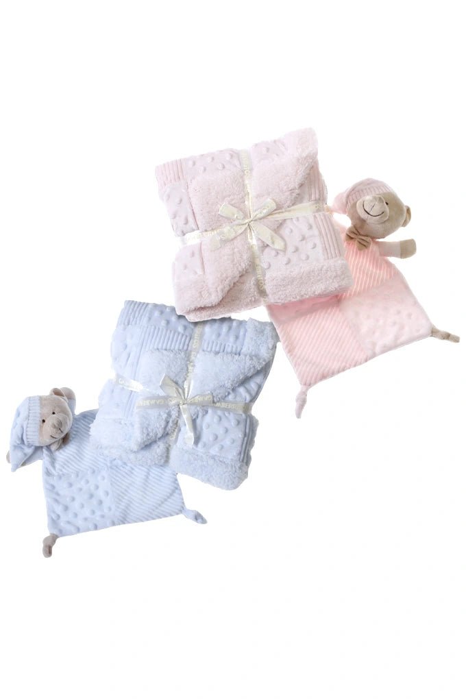 Manta bebe borreguito + doudou oso - MINI MUNDO