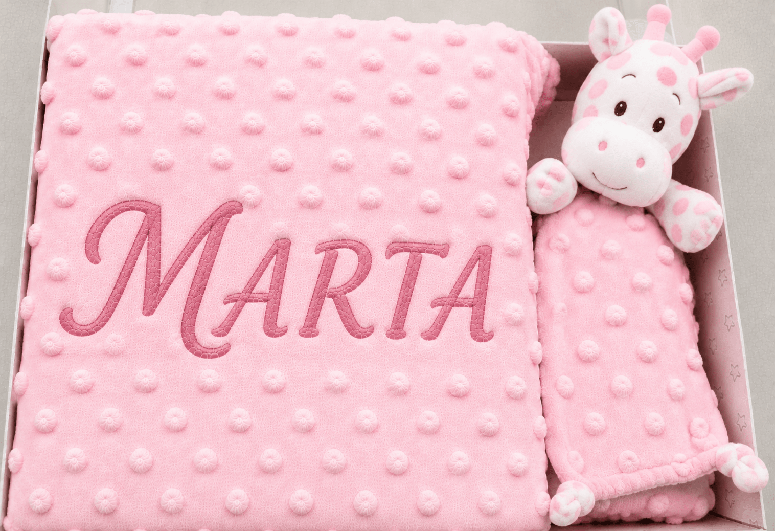 Manta bebé personalizada + Dou Dou jirafa - BEBABI